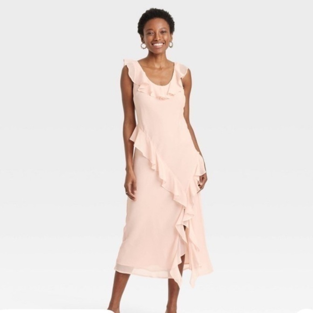 NWT A New Day Pink Ruffle Slip dress